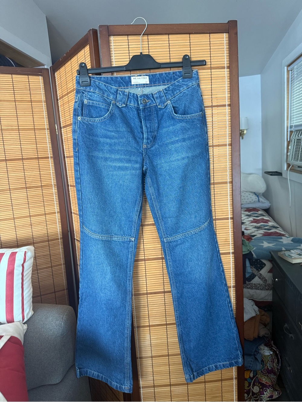 We The Free Medium Blue High-Rise Wide-Leg Jeans